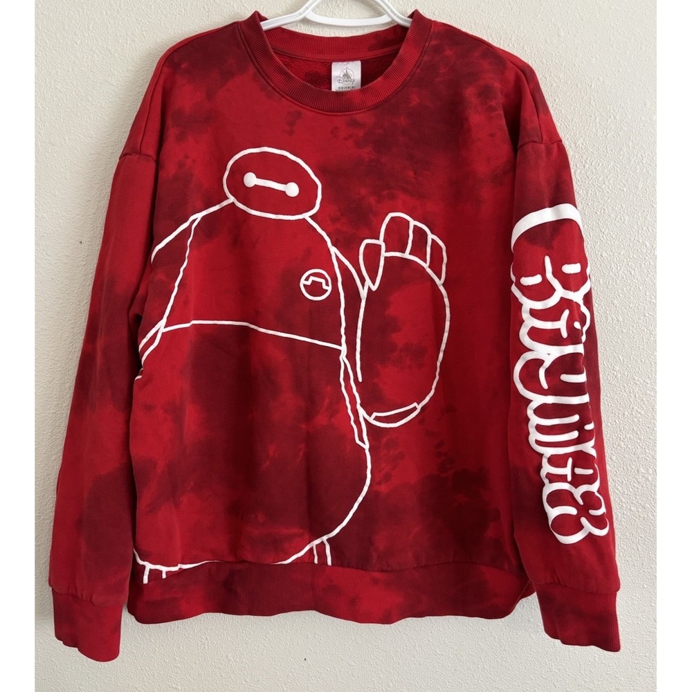 Disney Parks Big Hero 6 Baymax Red Tie Dye Sweatshirt Adult Large San Fransokyo
